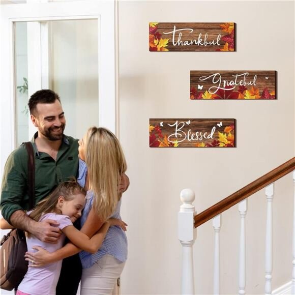 3 Pcs Maple Leaves Kitchen Wall Decor Fall Thanksgiving Bathroom Decor Thankful - Picture 7 of 8